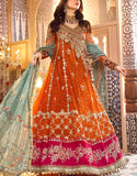 Luxury Handwork Heavy Embroidered Net Bridal Maxi Dress (DZ16909)