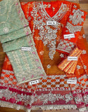 Luxury Handwork Heavy Embroidered Net Bridal Maxi Dress (DZ16909)