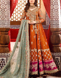 Luxury Handwork Heavy Embroidered Net Bridal Maxi Dress (DZ16909)