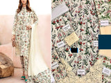 Elegant Embroidered Lawn Dress with Chiffon Dupatta (DZ16929)
