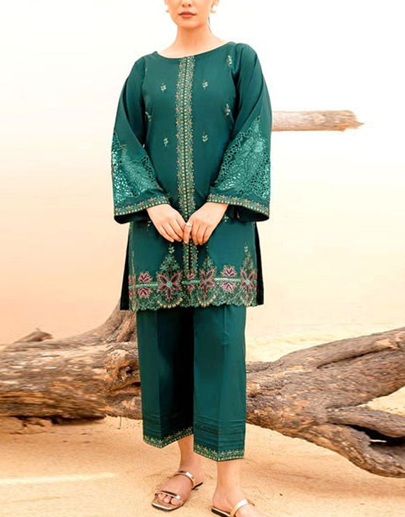 Elegant 2-Piece Embroidered Lawn Dress  (DZ16930)