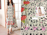 Elegant Embroidered Lawn Dress with Digital Print Silk Dupatta (DZ16942)