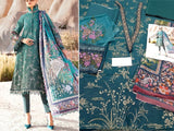 Elegant Embroidered Lawn Dress with Digital Print Silk Dupatta (DZ16945)