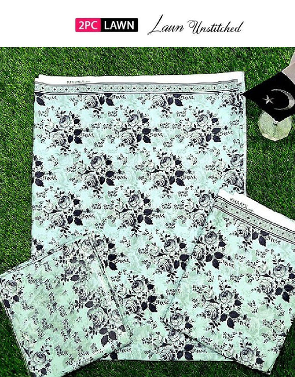 Digital Floral Print 2-Piece Lawn Dress (DZ16949)
