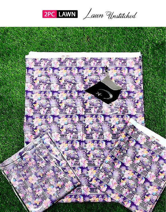 Digital Floral Print 2-Piece Lawn Suit (DZ16950)