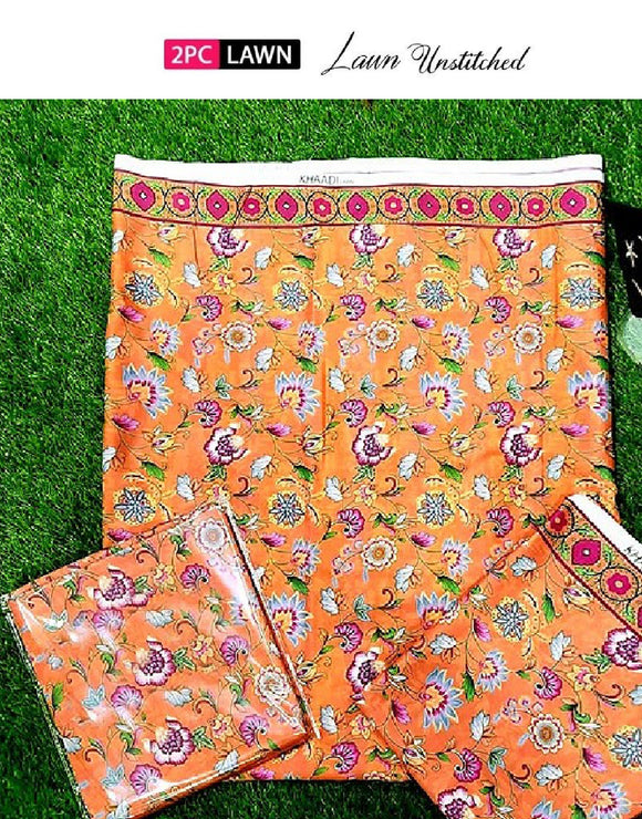 Digital Floral Print 2-Piece Lawn Dress (DZ16951)