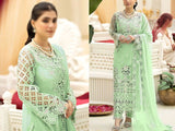 Fancy Heavy Embroidered Chiffon Wedding Dress with Chiffon Dupatta (DZ16957)