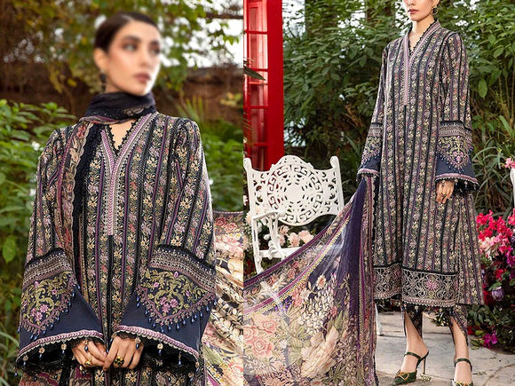 All-Over Print Embroidered Lawn Dress 2024 with Chiffon Dupatta (DZ16971)