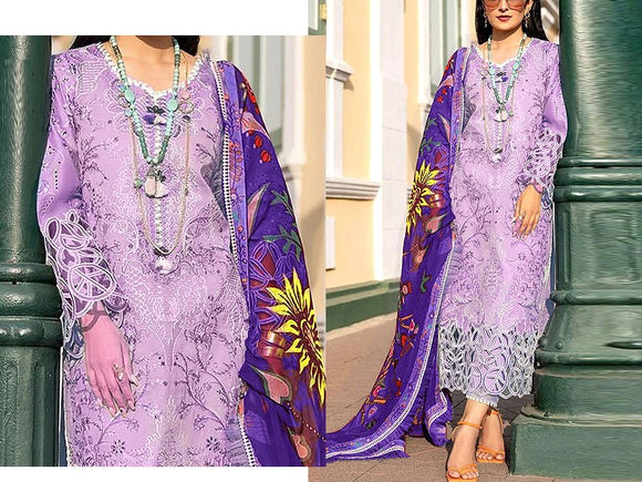 Embroidered EID Lawn Dress with Digital Print Diamond Lawn Dupatta (DZ17025)