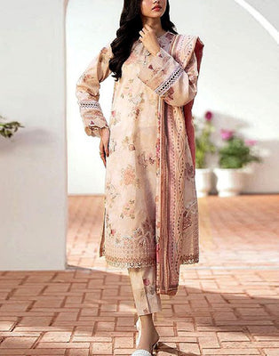 Digital All-Over Print Lawn Dress with Lawn Dupatta (DZ17029)