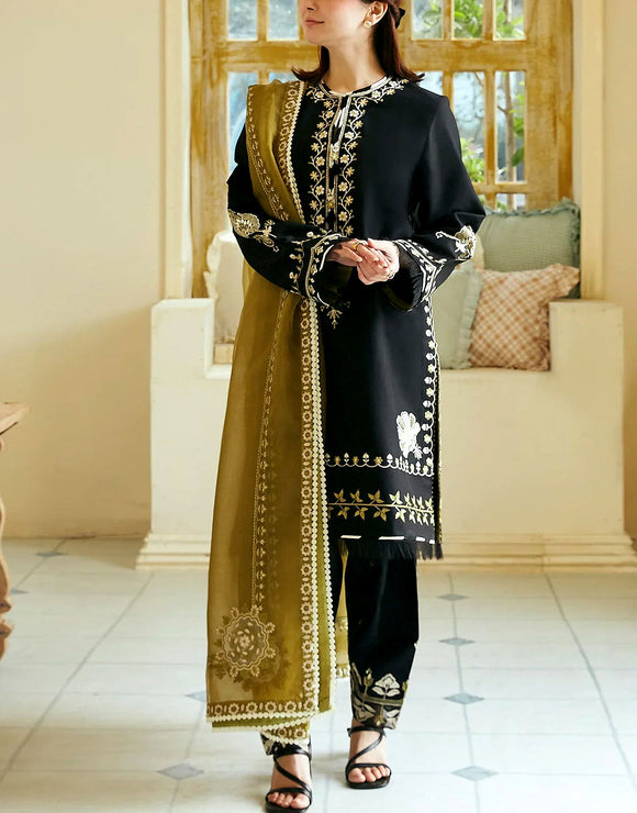 Elegant Embroidered EID Lawn Dress 2025 with Emb. Organza Dupatta (DZ17033)