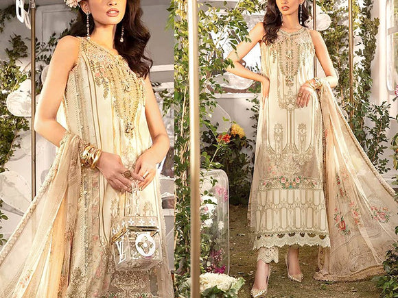Embroidered EID Lawn Suit 2024 with Printed Chiffon Dupatta (DZ17039)