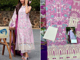 Luxury Heavy Schiffli Embroidered Lawn Dress with Silk Dupatta (DZ17070)