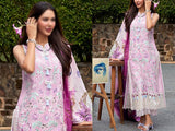 Luxury Heavy Schiffli Embroidered Lawn Dress with Silk Dupatta (DZ17070)