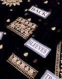 Heavy Embroidered Black Chiffon Wedding Dress (DZ17081)