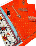 Fancy Embroidered Lawn Dress with Digital Print Diamond Dupatta (DZ17088)