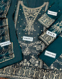Fancy Embroidered Chiffon Party Wear Dress (DZ17381)