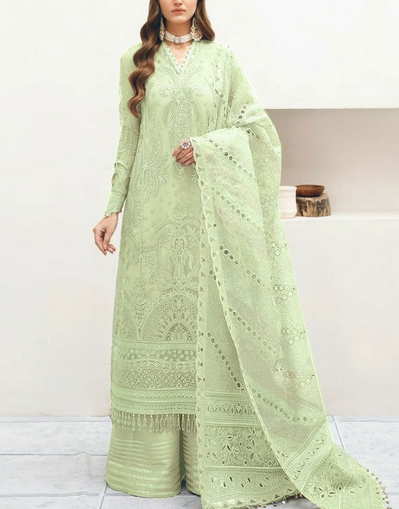 Luxury Handwork Heavy Embroidered Organza Wedding Dress (DZ17401)