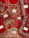 Luxurios Handwork Heavy Embroidered Organza Bridal Dress (DZ17514)