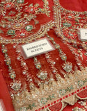 Luxurios Handwork Heavy Embroidered Organza Bridal Dress (DZ17514)