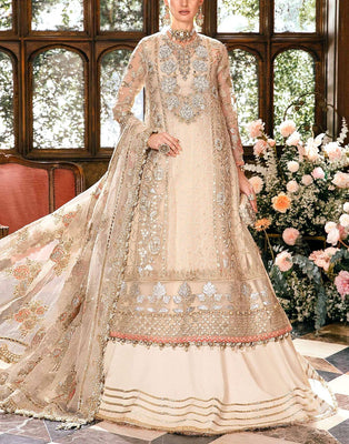 Luxurios Handwork Heavy Embroidered Organza Bridal Dress (DZ17515)