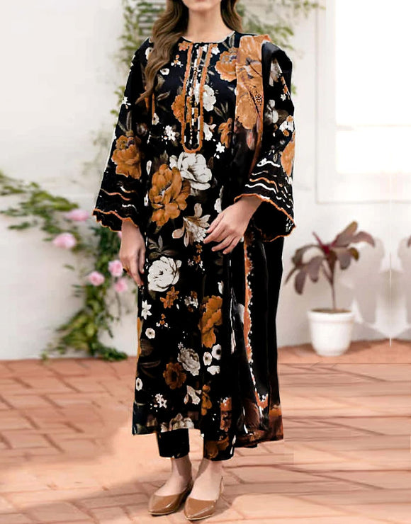 kadar dress design Pakistani designer khaddar dress in mustard color CUSTOM SIZE