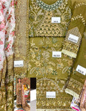 Luxurious Heavy Embroidered Organza Bridal Mehndi Dress (DZ17546)