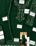Elegant Embroidered Chiffon Party Wear Dress with Silk Trouser (DZ17547)