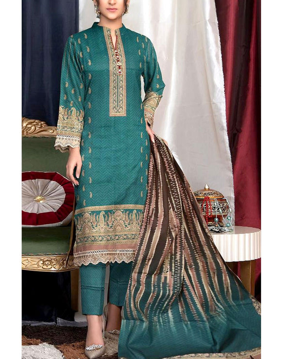 Digital Print Khaddar Dress with Khaddar Dupatta (DZ17598)