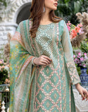 Heavy Embroidered Organza Wedding Dress with Cotton Net Dupatta (DZ17635)