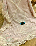 Luxury Heavy Embroidered Fancy Chiffon Wedding Dress 2024 (DZ17665)