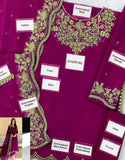 Handwork Embroidered Formal Chiffon Party Wear Dress with Inner (DZ17675)