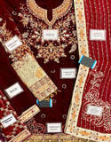Luxurious Heavy Embroidered Velvet Dress with Emb. Silk Trouser (DZ17677)