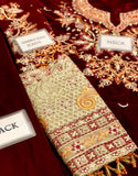 Luxurious Heavy Embroidered Velvet Dress with Emb. Silk Trouser (DZ17677)