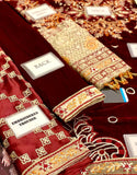 Luxurious Heavy Embroidered Velvet Dress with Emb. Silk Trouser (DZ17677)