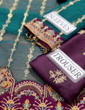 Luxury Embroidered with Heavy Handwork Organza Bridal Wear Dress (DZ17818)