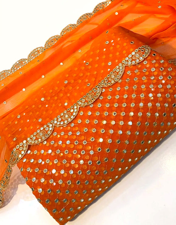 Hiba Bukhari Design: 3-Piece 9mm Chiffon Dress with Cutwork Dupatta (DZ17841)