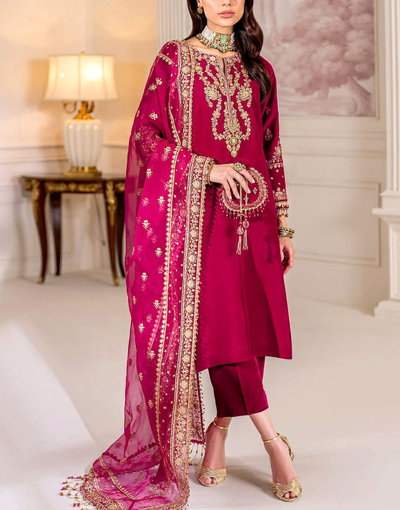 pink velvet dress pakistani Shop at Sana Abbas for Formals