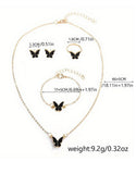 4-Piece Trendy Butterfly Shape Jewelry Set with Bracelet, Earring, Necklace and Ring (DZ17895)
