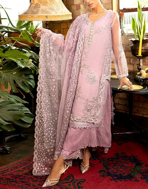 Adorable Embroidered with Handwork Organza Wedding Dress with Inner (DZ17905)