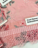 All-Over Print Schiffli Embroidered Lawn Dress with Chiffon Dupatta (DZ17939)
