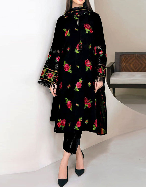Elegant Embroidered Lawn Dress with Digital Print Diamond Zari Dupatta (DZ17950)