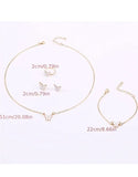 4-Piece Trendy Butterfly Shape Jewelry Set with Bracelet, Earring, Necklace and Ring (DZ17993)