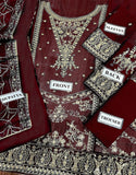 Fancy Embroidered Chiffon Party Wear Dress (DZ17996)