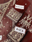 Fancy Embroidered Chiffon Party Wear Dress (DZ17996)