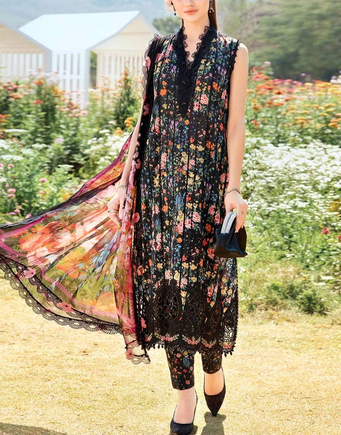 dress design lawn suit Embroidered Stitched 3 Piece Lawn Suit Design 303 Ready to Wear Polawn