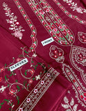 Cultural Inspired Embroidered Cotton Dress with Chiffon Dupatta (DZ17999)