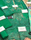 Luxury Heavy Schiffli Embroidered Cotton Dress with Silk Dupatta (DZ18001)