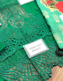 Luxury Heavy Schiffli Embroidered Cotton Dress with Silk Dupatta (DZ18001)
