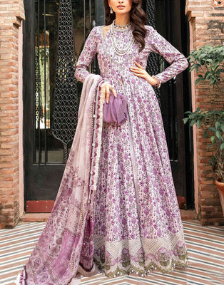 All-Over Print Embroidered Lawn Suit 2025 with Chiffon Dupatta (DZ18003)